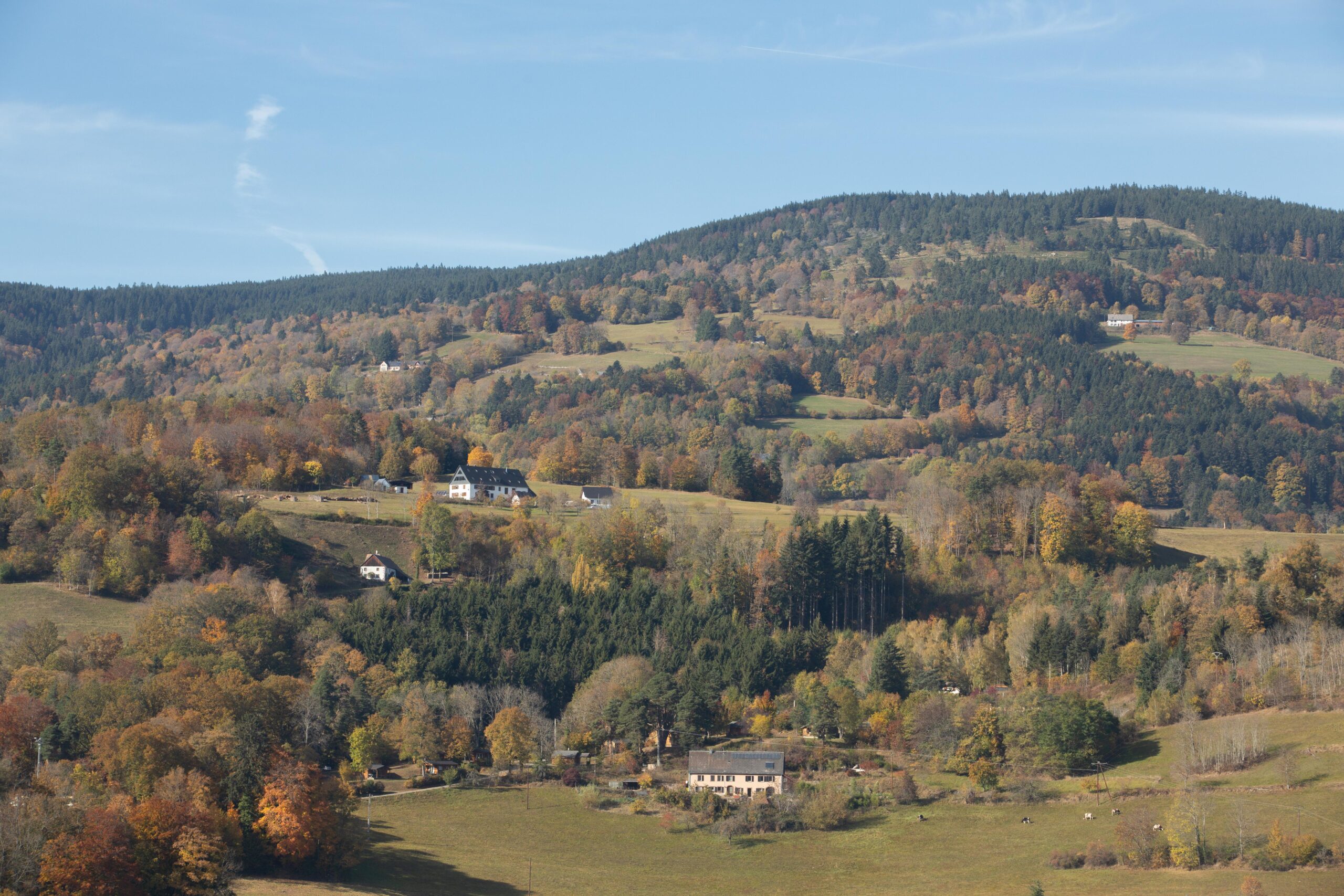 Vue de la vallée depuis le camping Lefébure à Orbey